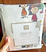 Pottery Barn Snoopy SET 2 Peanut pillowcase dog Holiday Christmas charlie brown