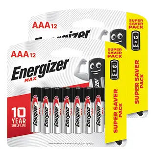 【Energizer 勁量】3倍電量MAX鹼性4號AAA電池24入(1.5V長效鹼性電池LR03)