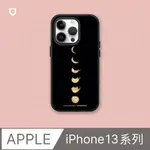 【犀牛盾】IPHONE 13系列SOLIDSUIT防摔背蓋手機殼｜ILOVEDOODLE-貓咪月象-黑(多色可選)