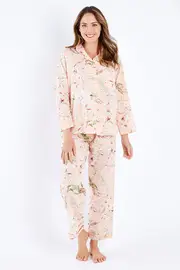 Blossom Long Cotton Pyjama Set--LINU-515077