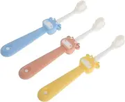 AUTSUPPL Cartoon Toothbrush Kids 3pcs Set Soft Bristles for Toddlers Gentle Hygiene Brush