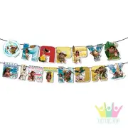 1x Disney Moana Banner Bunting Flag. Party Lolly Bag Cake Cupcake Birthday Deco