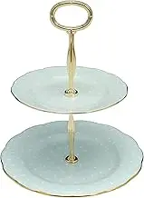 Royal Albert Vintage 2 Tier Cake Stand, Polka Rose 8.5" x 9.5" Dia.