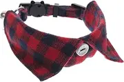 DECOMELODY Plaid Cat Collar with Bell Adjustable Safety Neck Collar for Cats and Kittens Cute for Daily Wear and Special Occasions