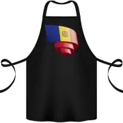 Curled Andorra Flag Andorran Day Football Cotton Apron 100% Organic