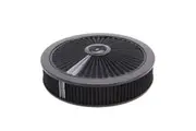 Edelbrock Air Cleaner Assembly Pro-Flo Round 14 in. Black Cotton Gauze Pro-Charge Stripe Black Trim Each EB43662