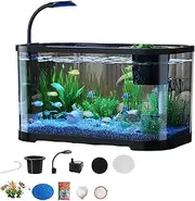 Aquarium Kit Starter - Gold Fish Tank Starter Kit | Decorative Fish Tank for Terrapin Tortoise Turtle, Household Clear Aquarium