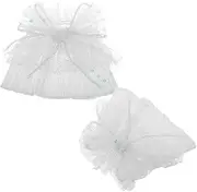 [LIFKOME] Elegant Lace Wrist Cuffs Set 2pcs Women's Short Sleeves Bridal Accessory Sequin Bowknot Comfortable Wedding Party