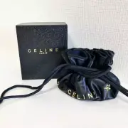 [Used in Japan Bag] Celine Drawstring Pouch Satin Black