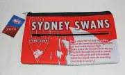 Sydney Swans AFL Team Song Logo Printed Neoprene Zip Up Pencil Case New
