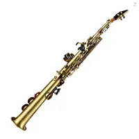 在飛比找蝦皮商城優惠-Uurig)專業黃銅直 Bb 高音薩克斯鍍鎳薩克斯木管樂器雕