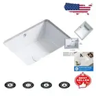 Stylish Rectangular Undermount Porcelain Sink - 16-Inch Small Vanity Solution
