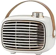 Portable Electric Fan Heater 500/700 W Electric Room Heater Oscillating Ceramic Heater Fan Tip-Over 45°Angle Auto-Off and Overheat Protection for Home Office Desk (White - 500W)
