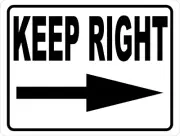 Keep Right With Directional Arrow Sign