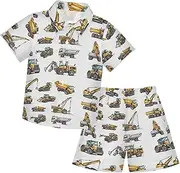 [Caihoyu] Toddler Baby Boy Short Sleeve Button Down Shirt Top Shorts Set Toddler Boy Outfit Infant Little Boy Gift