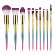 Professional 10pcs Makeup Brushes set Gradient Fan Powder Foundation Brush Eyeshaow Brush kit Fantasy Brushes