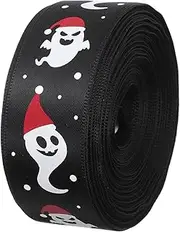 DEARMAMY 1 Roll Halloween Printed Satin Ribbon for Crafting and Wrapping Yards Soft Material for Unique Party Decorations and Eye Catching Bow Making