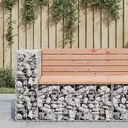 Douglas Wood Garden Bench, Gabion Design Outdoor Seating for Patio, Backyard, Park, or Yard