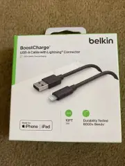 Belkin BoostCharge USB-A with Lightning Connector (MFi Certified) 10ft Black FS