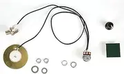 Piezo Pickup, Guitar Piezo Transducer Pickup with Knob Cap, Plastic Patch, Strap, Washer and Screw Cap for Guitar Violin Ukulele Mandolin Banjo (Black)