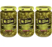 Mt. Olive Diced Jalapeno Peppers 12 Ounce (Pack of 3)