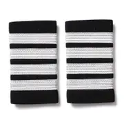 2 Lots Pilot Shoulder Badge Aviation Uniform Epaulet Flight Attendant Epaulet for Personality Patches silver
