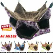 Pet Hammock Hamster Rat Bird Parrot Ferret Hanging Bed Cushion House 2 Layer GV