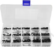 480PCS Black Carbon Steel Flat Head Socket Cap Screw Bolts,M2 M2.5 M3 Countersunk Head Screws Nuts Fasteners Allen Socket Drive Screws for Wood Furniture Repair