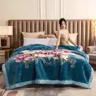 Raschel blanket weighted bed cover velvet embossed double layers blankets warm