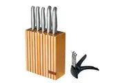 Furi Pro Wood 7 Piece Knife Block Set | 7pc Japanese Stainless Steel