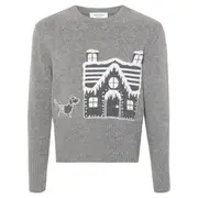 [Thom Browne] Holiday Scenery Merino Wool Crew Neck Pullover Men