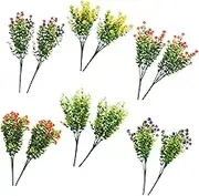 Amosfun Artificial Eucalyptus Stems 12pc Fake Flower Arrangement Dried Eucalyptus Branches for Home Office Easy Install Wall Hanging