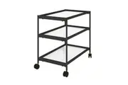 Chelsea 3 Layered Fluted Glass Drinks Trolley - Black