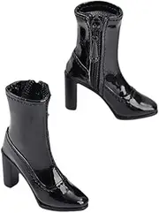 Dickly 1/6 Scale Short Boots for Action Figure Dressing up Props Soft Portable Stylish Miniature Ankle Boots Doll High Heeled Shoes