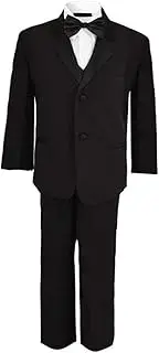 [iGirlDress] Baby/Toddle/Boys Ivory Black Navy Jacket Pants Shirt Bowtie Tuxedo Ring Bearer Suit