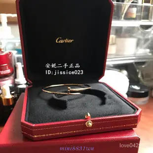 二手正品 Cartier 女士釘子手鐲 卡地亞 釘子手環 送女友禮物 玫瑰金手圈 鑲鑽款 實拍 翻轉奢華（FlipL