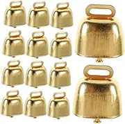 HOMOCONO 15Pcs Vintage Cattle Bells Metal Hanging Bells for Sheep Cattle Small Elegant for DIY Crafts Farm Animal Supplies