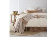 Bambury Lores Quilt Cover Set Stone Soft Touch Woven Home Bedding