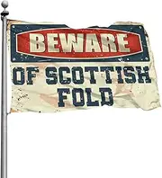 Car Flags For Room Beware Of Scottish Fold Flag Flags For Outside Bar Decor For Home(120X180CM)