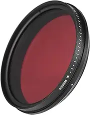[Generic] 62mm Adjustable Infrared Filter IR Pass X-Ray Lens Filter Variable from 530nm to 750nm Compatible with Nikon DSLR Camera