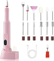 XIULIUU Electric Nail Drill, 13 in 1 Manicure Pedicure Set, Portable, with Nail Drill Bits, Sanding Bands, Adjustable Speed