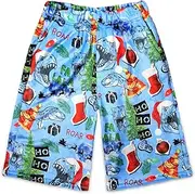 [iscream] Big Boys Silky Soft Plush Fun Print Fleece Shorts - Holiday Friendship Collection