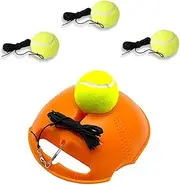 DONHUA Tennis Trainer Rebound Ball with 3 Long Rope Balls, Portable Solo Tennis Training Equipment for Kids Adults (Orange, 21cm x 21cm / 8.3inch x 8.3inch, 4 Pieces, 1 Set)