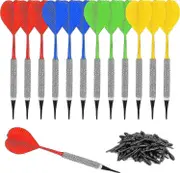 12 Pcs Soft Tip Darts, Bar Darts, Plastic Tip Dart Set With Extra 100 Black 2ba Replacement Tips, Soft Tip Darts For Electronic/plastic Darts