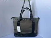 Bugatti Nylon KHAKI Tote Duffle Travel Bag With Double Straps Zipper Bottom New