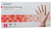 McKesson Vinyl Exam Glove Standard Cuff Length SMALL 100 per Box