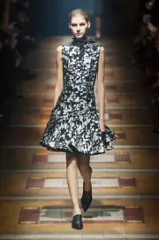 5K Auth DOLCE and GABBANA Grey and Black RUNWAY Mini Jacquard DRESS