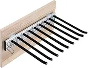 SUPAWAY Trouser Pull-Out Stainless Steel Trouser Hanger Extendable Trouser Stand for Wardrobe Trouser Hanger with Non-Slip Flocking Pull-Out Trouser Holder 9 Positions Left Space Saving Storage