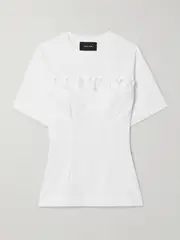 [Simone Rocha] Simone Rocha - Ruffled Cotton-jersey T-shirt - White - small small White