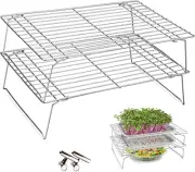 2-Tier Germination Tray Seed Sprouter Seedling Tray Foldable Metal Plant Organiz
